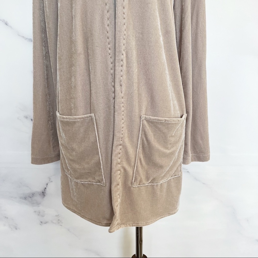 Soft Surroundings‎ Velvet Topper Jacket in Light Taupe - Picture 4 of 11